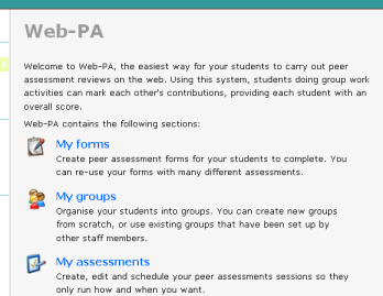 The Web-PA tutors home page